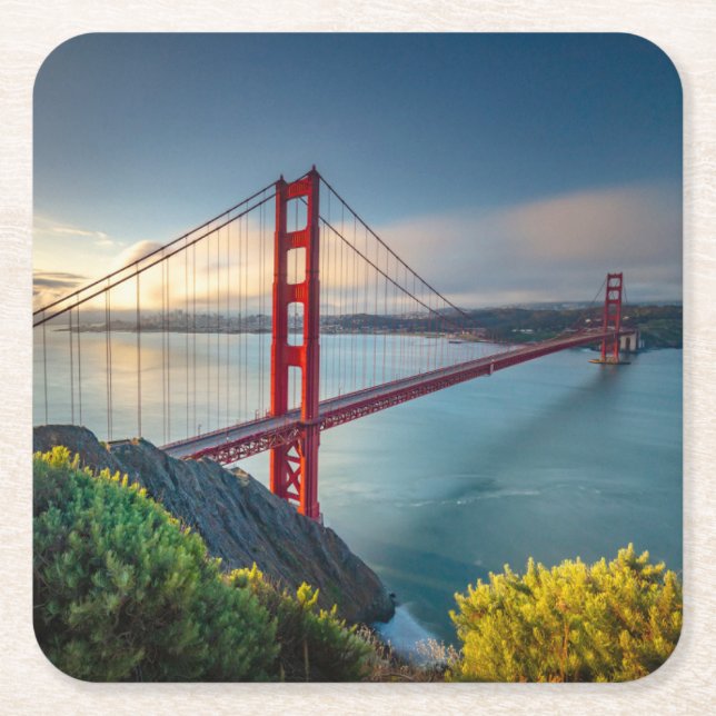 Dessous-de-verre Carré En Papier Les monuments | Golden Gate San Francisco (Devant)