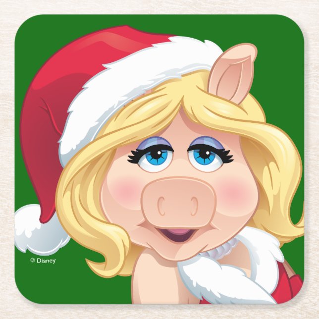 Dessous-de-verre Carré En Papier Les Muppets| Mlle Piggy Santa Claus (Devant)