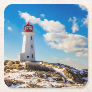 Dessous-de-verre Carré En Papier Les phares   Peggy's Cove Nouvelle-Écosse