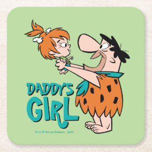 Dessous-de-verre Carré En Papier Les Pierrafeu   Fred & Pebbles - La fille de papa