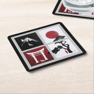 Dessous-de-verre Carré En Papier L'esprit japonais Peinture par Alfred Fox
