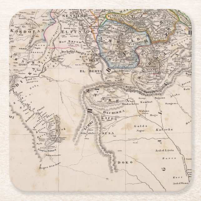 Dessous-de-verre Carré En Papier L'Ethiopie, Somalie, Afrique (Devant)
