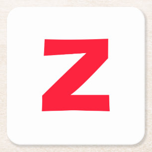 Dessous-de-verre Carré En Papier LETTRE MONOMOMOGÉE Rouge INITIALE PROPRE Nom