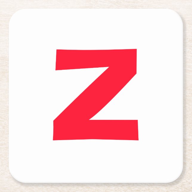Dessous-de-verre Carré En Papier LETTRE MONOMOMOGÉE Rouge INITIALE PROPRE Nom (Devant)
