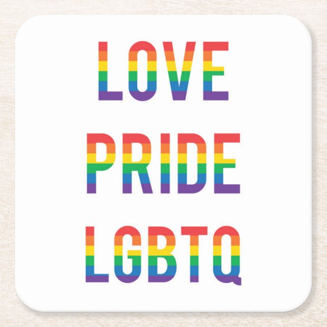 DESSOUS-DE-VERRE CARRÉ EN PAPIER LGBTQ (Devant)