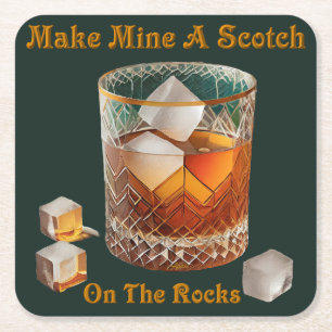 Dessous-de-verre Carré En Papier L'Heure Du Cocktail Faire De Moi Un Scotch Sur Les