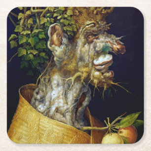 Dessous-de-verre Carré En Papier L'hiver, Arcimboldo