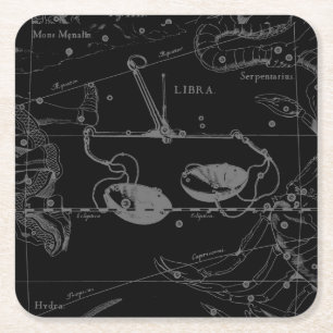 Dessous-de-verre Carré En Papier Libra Constellation Hevelius vers 1690