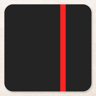 Dessous-de-verre Carré En Papier Ligne rouge mince symbolique verticale