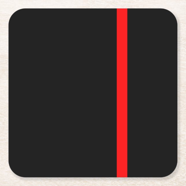 Dessous-de-verre Carré En Papier Ligne rouge mince symbolique verticale (Devant)
