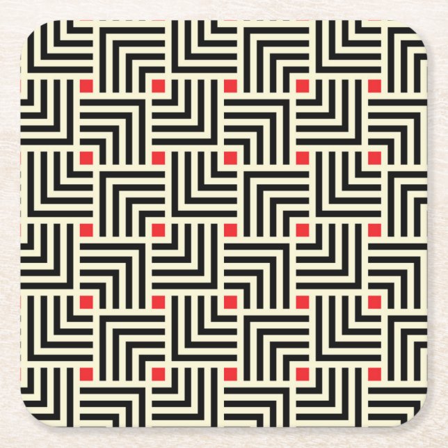 Dessous-de-verre Carré En Papier Lignes géométriques motif (Devant)