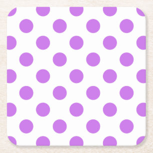 Dessous-de-verre Carré En Papier Lilac et pois blancs