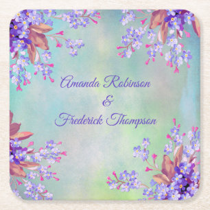 Dessous-de-verre Carré En Papier Lilac Lavender Mariage