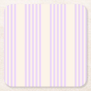Dessous-de-verre Carré En Papier Lilac violet et beige cinq bandes motif