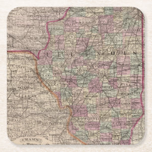 Dessous-de-verre Carré En Papier L'Illinois 10