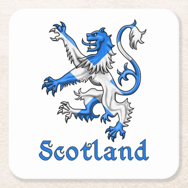 Dessous-de-verre Carré En Papier Lion de l'Ecosse effréné (Devant)
