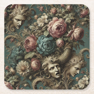Dessous-de-verre Carré En Papier Litanie des aristocrates – Dessin floral gothique