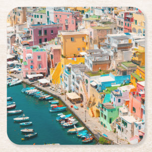 Dessous-de-verre Carré En Papier Littoral   Naples Italie