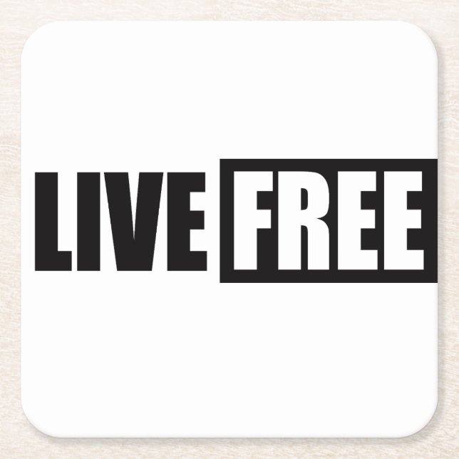 DESSOUS-DE-VERRE CARRÉ EN PAPIER LIVE FREE (Devant)