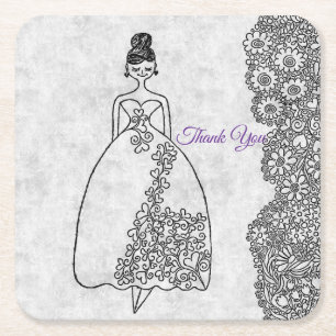 Dessous-de-verre Carré En Papier Livre de coloriage de princesse créative pour 4ème