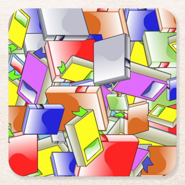 Dessous-de-verre Carré En Papier Livres et plus de livres (Devant)