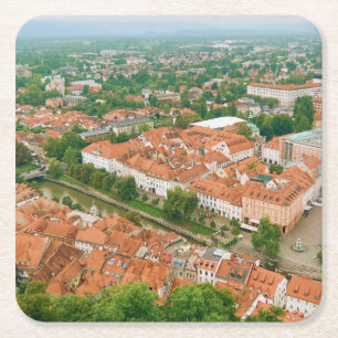 Dessous-de-verre Carré En Papier Ljubljana d'en haut