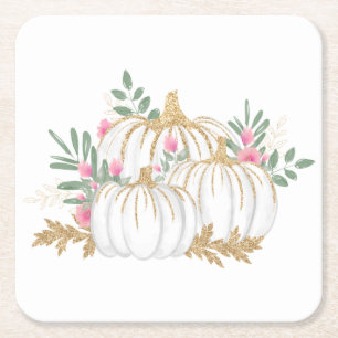 Dessous-de-verre Carré En Papier L'Mariage de automne de Thanksgiving Citrouille ro