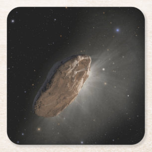 Dessous-de-verre Carré En Papier L'objet interstellaire Wayward Oumuamua.