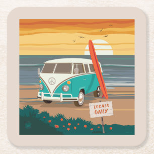 Dessous-de-verre Carré En Papier Locaux uniquement   VW Surf Van