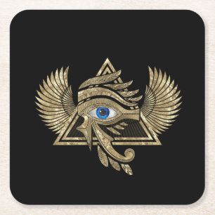 Dessous-de-verre Carré En Papier L'OEil égyptien de Horus - Ornement de Wadjet