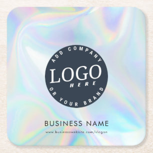 Dessous-de-verre Carré En Papier Logo de l'entreprise Holographique Business Swag
