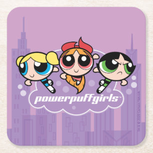 Dessous-de-verre Carré En Papier Logo de l'équipe de Powerpuff