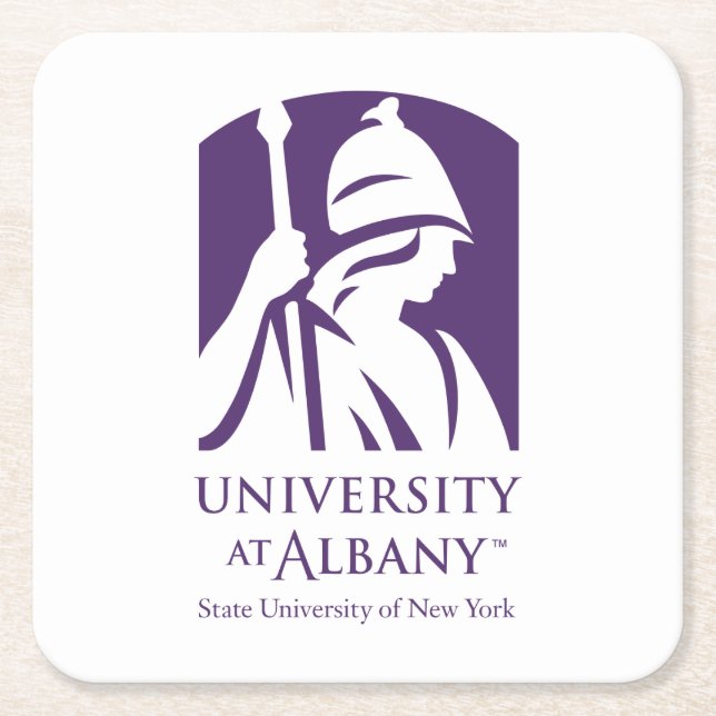 Dessous-de-verre Carré En Papier Logo de l'Université d'Albany (Devant)