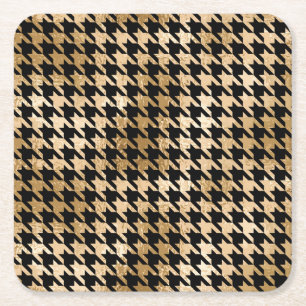 Dessous-de-verre Carré En Papier L'or métallique accroche la dent, motif de mode.