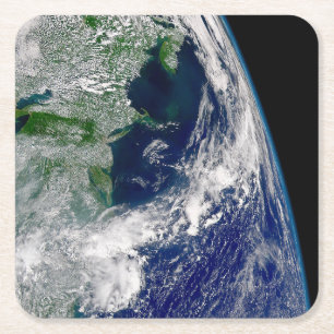 Dessous-de-verre Carré En Papier L'Ouragan Frances Sur Une Terre Partielle.