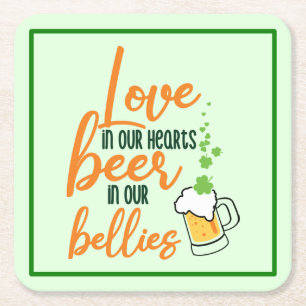 Dessous-de-verre Carré En Papier Love & Beer St. Patrick’s Day Fun-61146 Sweat - sh