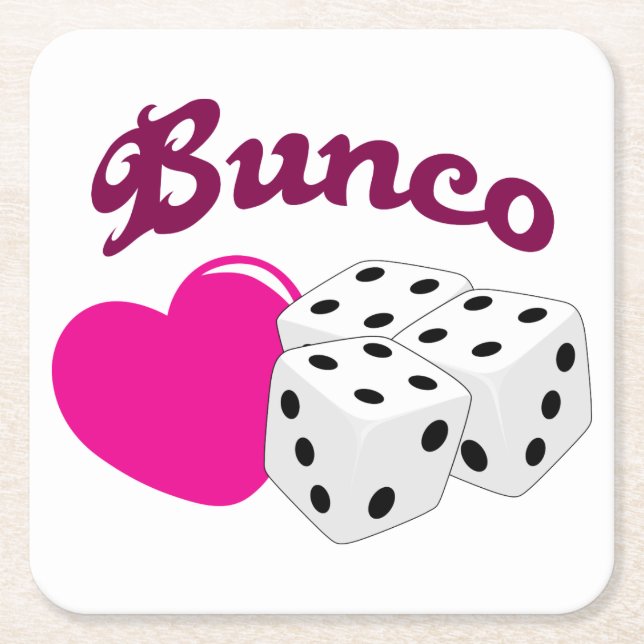 Dessous-de-verre Carré En Papier Love Bunco (Devant)