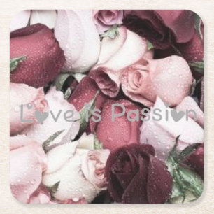 Dessous-de-verre Carré En Papier Love Passion Collection Dessous de verre par Ahsek