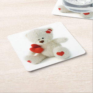 Dessous-de-verre Carré En Papier Love Teddy dessous de verre