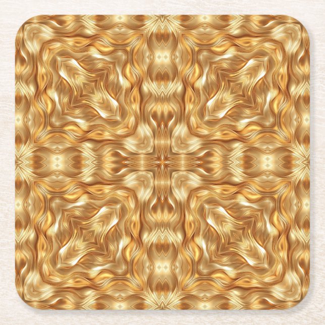 Dessous-de-verre Carré En Papier Lovely golden abstract pattern (Devant)