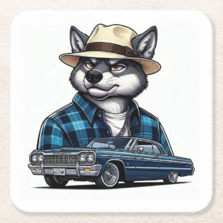 Dessous-de-verre Carré En Papier Lowrider Wolf