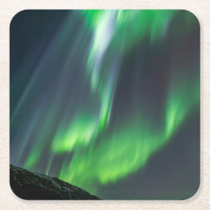 Dessous-de-verre Carré En Papier Lueurs des aurores boréales Nord de l'Islande
