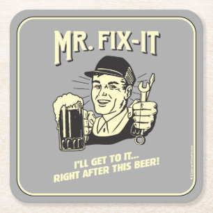 Dessous-de-verre Carré En Papier M. Fixit : Après cette bière
