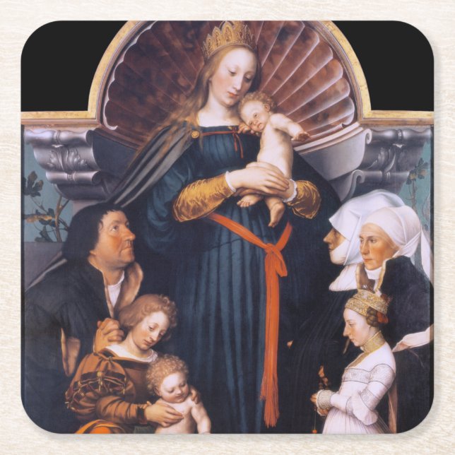 Dessous-de-verre Carré En Papier Madonna, Holbein the Younger (Devant)
