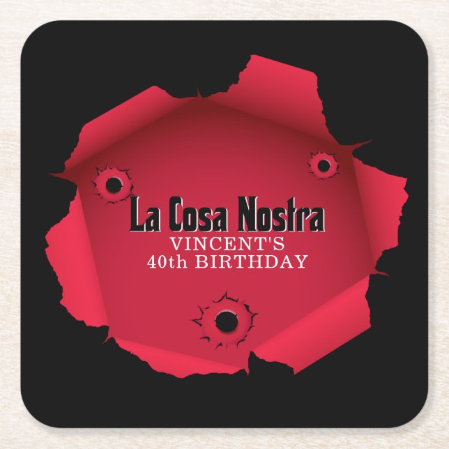 Dessous-de-verre Carré En Papier Mafia orientée (Devant)