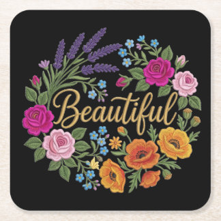 Dessous-de-verre Carré En Papier Magnifique bouquet de fleurs