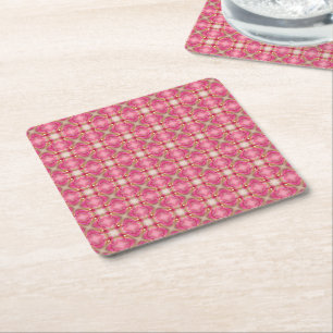 Dessous-de-verre Carré En Papier Magnifique motif rose complexe