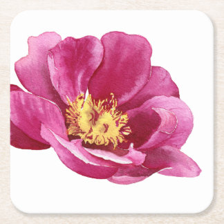 Dessous-de-verre Carré En Papier Magnifiquement peint à la main peony rose