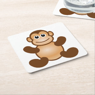 DESSOUS-DE-VERRE CARRÉ EN PAPIER MAGOUILLE DE SINGE