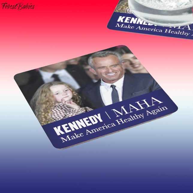 Dessous-de-verre Carré En Papier MAHA Rendre l'Amérique en santé Robert Kennedy jr (Créateur téléchargé)